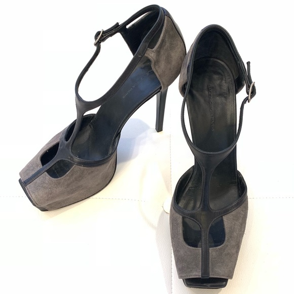 BALENCIAGA Suede Leather Platform Heels Sz 39 - Picture 2 of 8